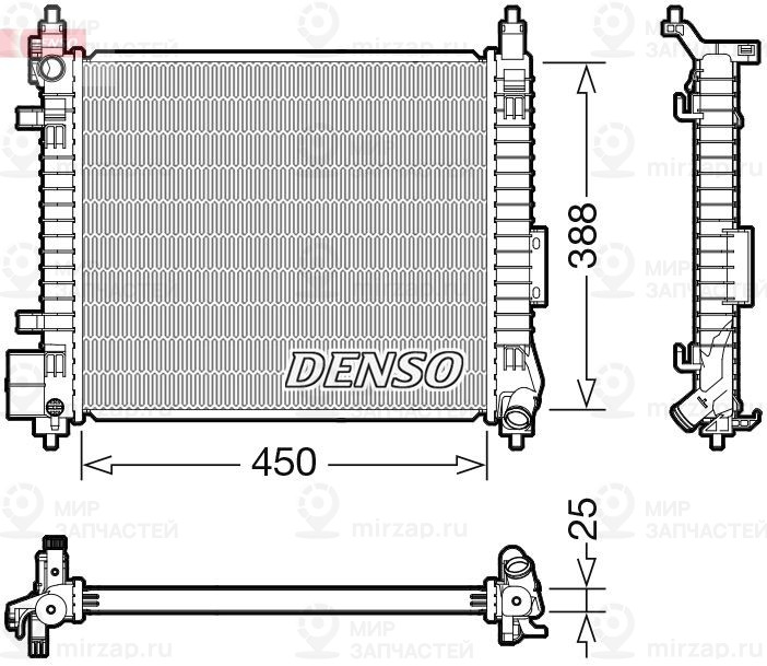Радиатор, охлаждение двигателя DENSO DRM46061