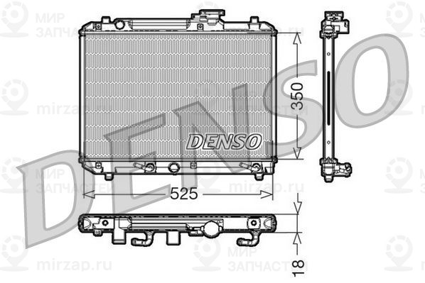 Радиатор, охлаждение двигателя DENSO DRM47002