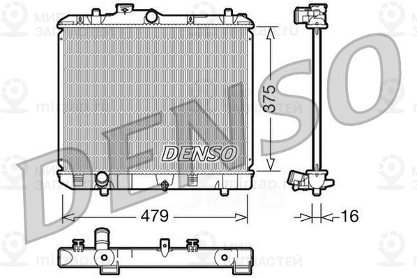 Радиатор, охлаждение двигателя DENSO DRM47004
