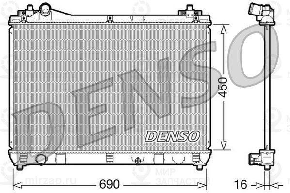 Радиатор, охлаждение двигателя DENSO DRM47016