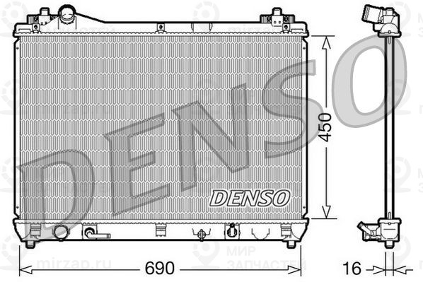 Радиатор, охлаждение двигателя DENSO DRM47017