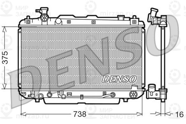 Радиатор, охлаждение двигателя DENSO DRM50022