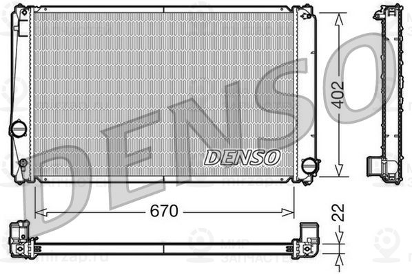 Радиатор, охлаждение двигателя DENSO DRM50053