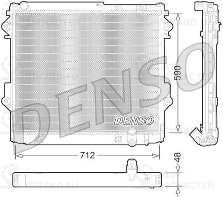 Радиатор, охлаждение двигателя DENSO DRM50075