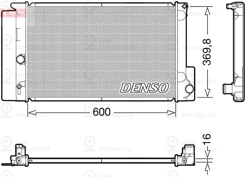 Радиатор, охлаждение двигателя DENSO DRM50126