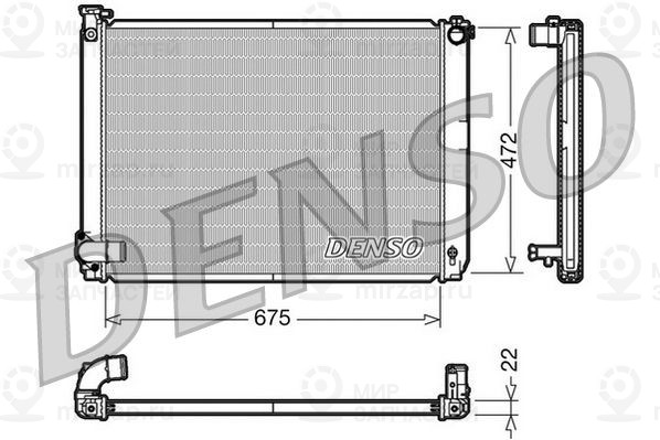 Радиатор, охлаждение двигателя DENSO DRM51005