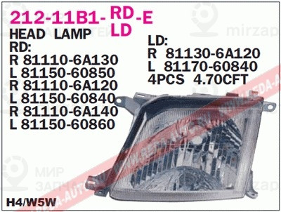 Запчасть DEPO 21211B1RLDE