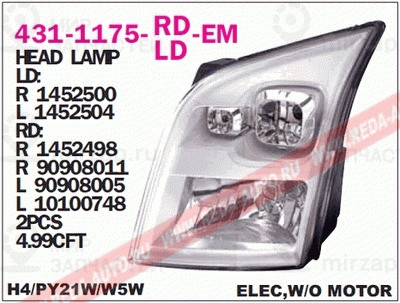 Запчасть DEPO 4311175RLDEM