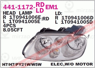 Запчасть DEPO 4411172RLDEM1