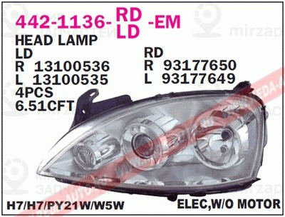 Запчасть DEPO 4421136RLDEM