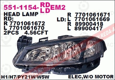 Запчасть DEPO 5511154RLDEM2