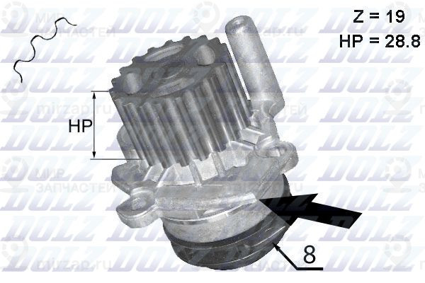 Водяной насос, охлаждение двигателя DOLZ A224