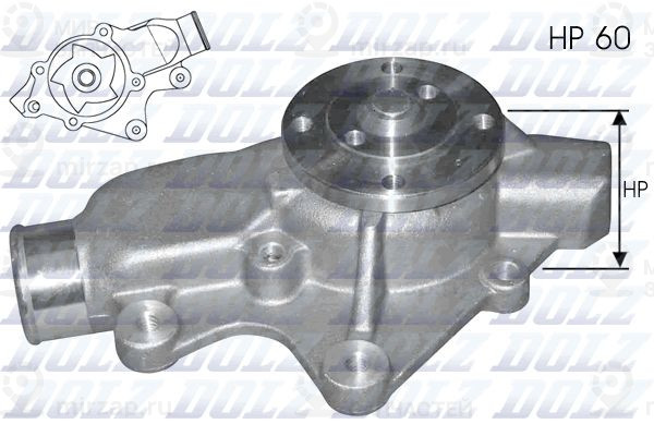 Водяной насос, охлаждение двигателя DOLZ J202