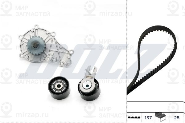 Водяной насос + комплект зубчатого ремня DOLZ KD016