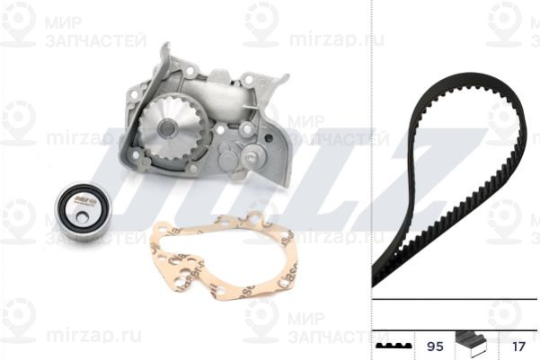 Водяной насос + комплект зубчатого ремня DOLZ KD017