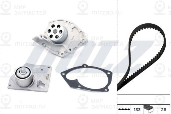 Водяной насос + комплект зубчатого ремня DOLZ KD027