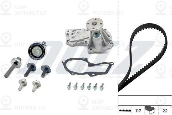 Водяной насос + комплект зубчатого ремня DOLZ KD070