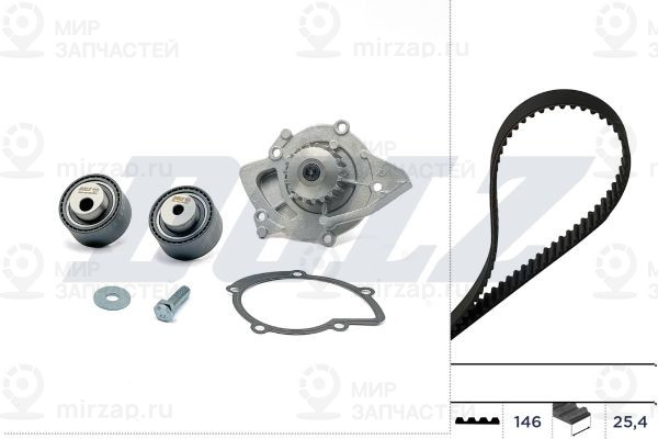 Водяной насос + комплект зубчатого ремня DOLZ KD076