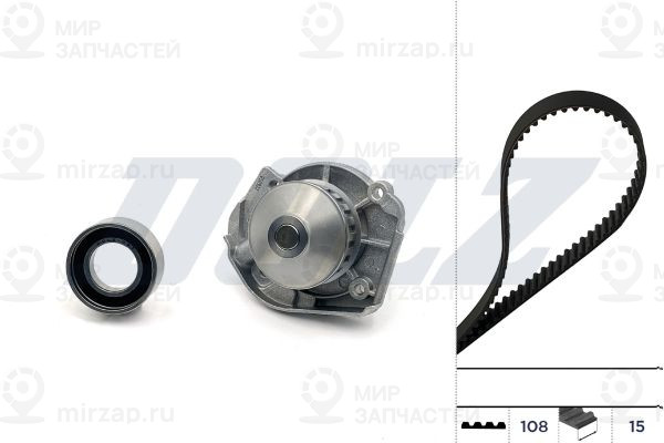 Водяной насос + комплект зубчатого ремня DOLZ KD088