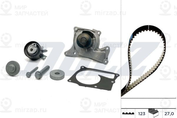 Водяной насос + комплект зубчатого ремня DOLZ KD103