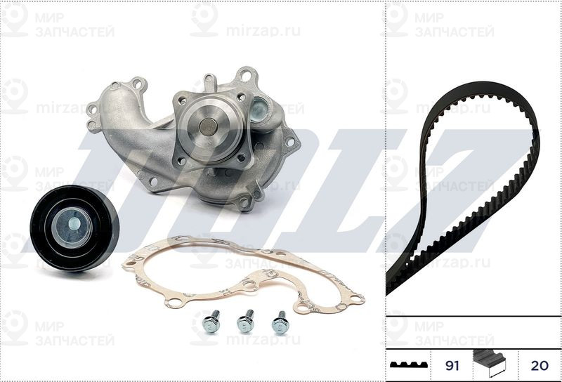 Водяной насос + комплект зубчатого ремня DOLZ KD123