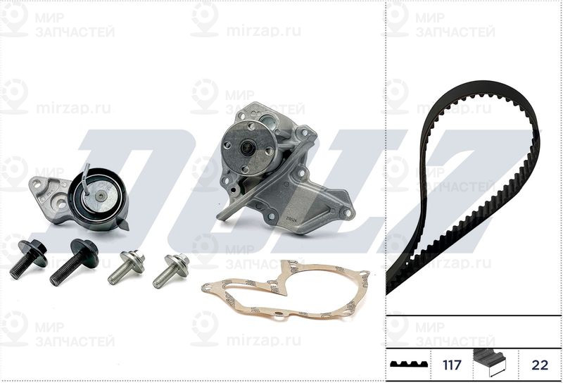 Водяной насос + комплект зубчатого ремня DOLZ KD127