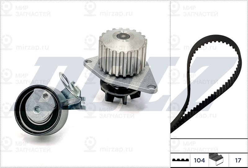 Водяной насос + комплект зубчатого ремня DOLZ KD134
