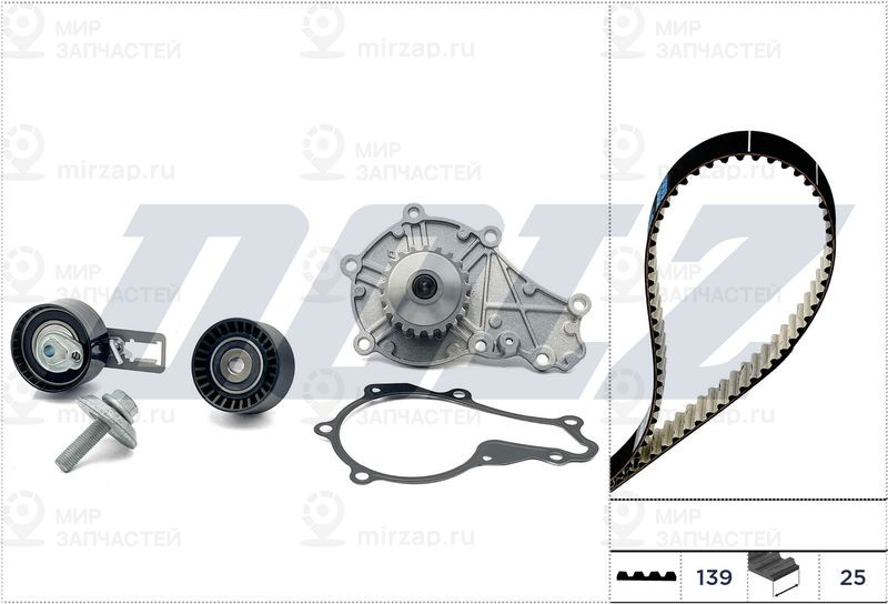 Водяной насос + комплект зубчатого ремня DOLZ KD160