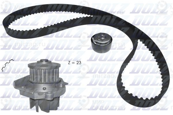 Водяной насос + комплект зубчатого ремня DOLZ KD161