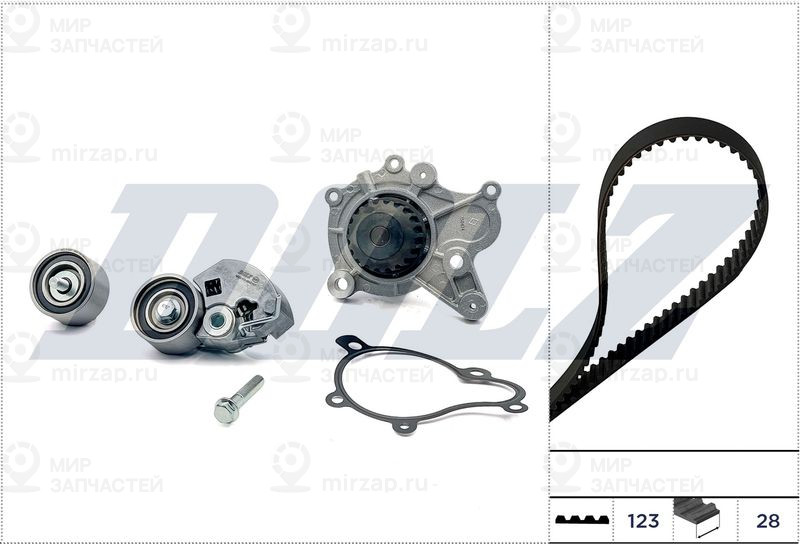 Водяной насос + комплект зубчатого ремня DOLZ KD172