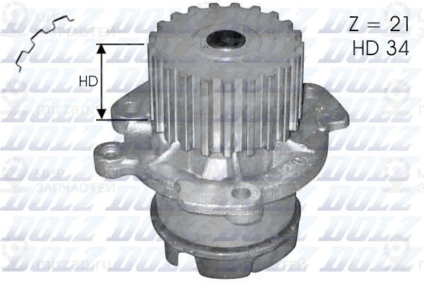 Водяной насос, охлаждение двигателя DOLZ L124