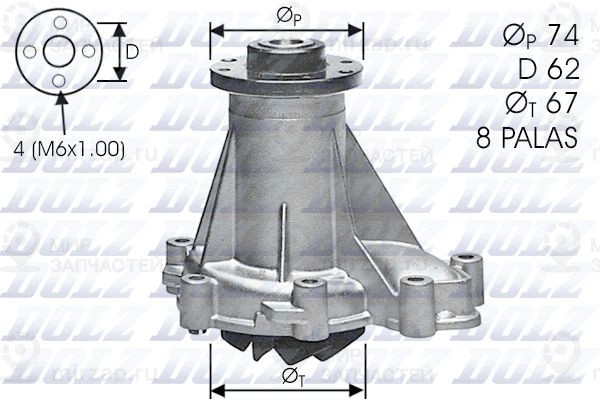 Водяной насос, охлаждение двигателя DOLZ M376