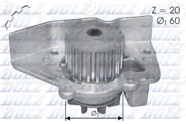 Водяной насос, охлаждение двигателя DOLZ N406