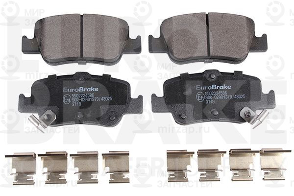 Комплект тормозных колодок, дисковый тормоз EUROBRAKE 5502224586
