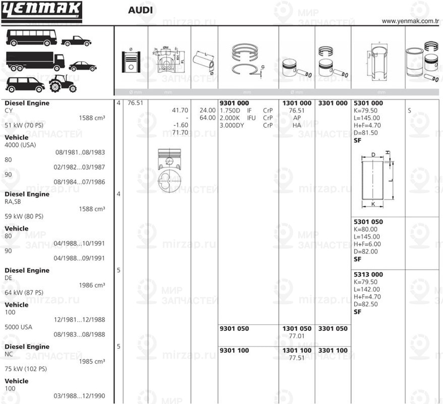 Запчасть YENMAK 1101301000