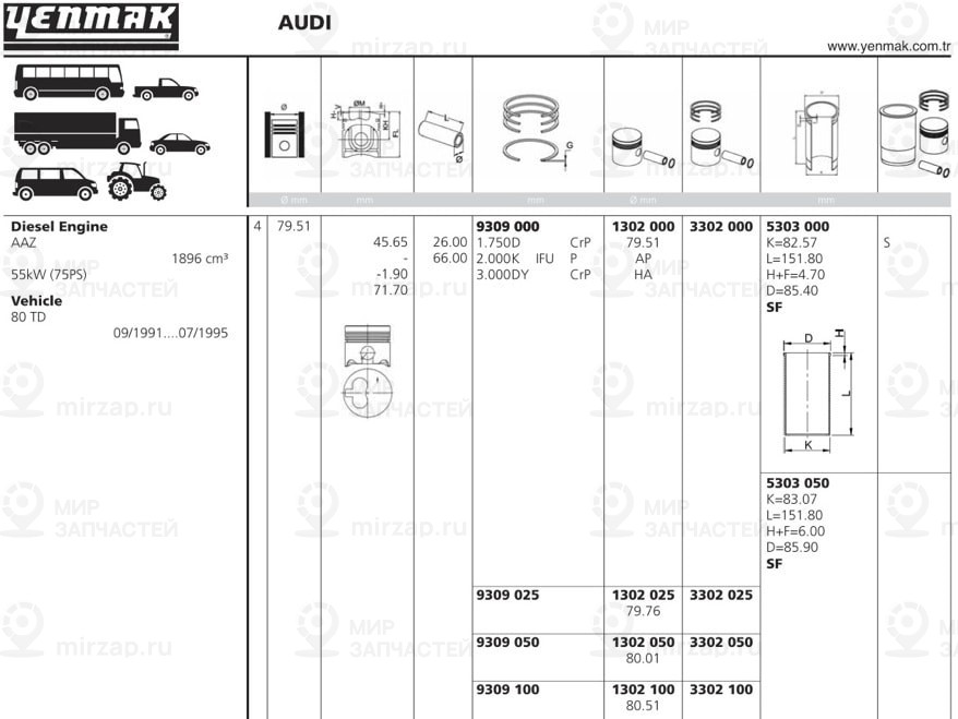 Запчасть YENMAK 1101302000