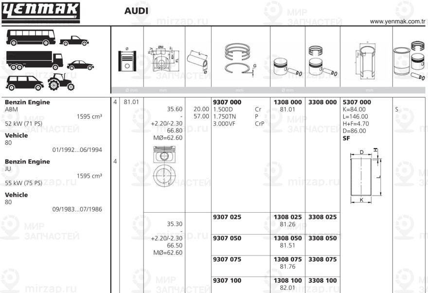 Запчасть YENMAK 1101308000