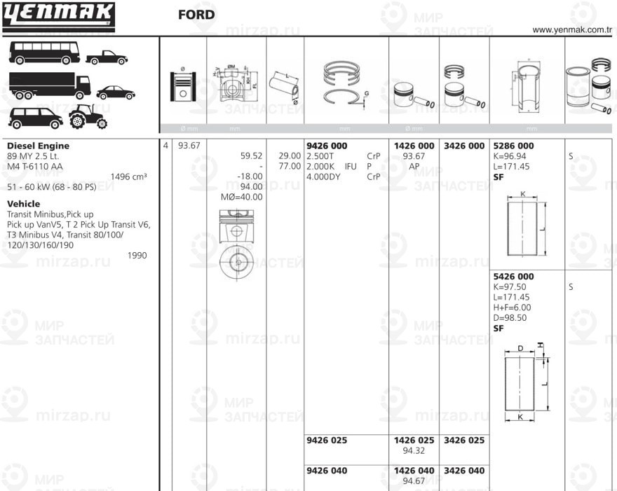 Запчасть YENMAK 1101426000