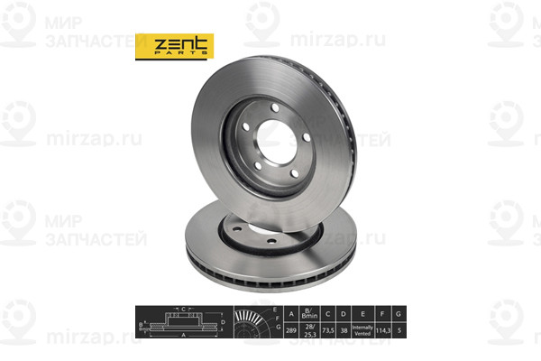 Диск тормозной ZENTPARTS Z06156