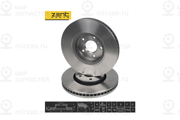 Диск тормозной ZENTPARTS Z06186