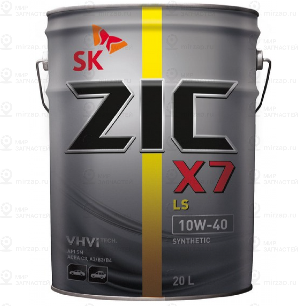 Zic X7 Ls 10W40 (20L)_Масло Моторное! Синт.\ Api Sm, Acea A3, B4, C3, Mb 229.31, ZIC 192620