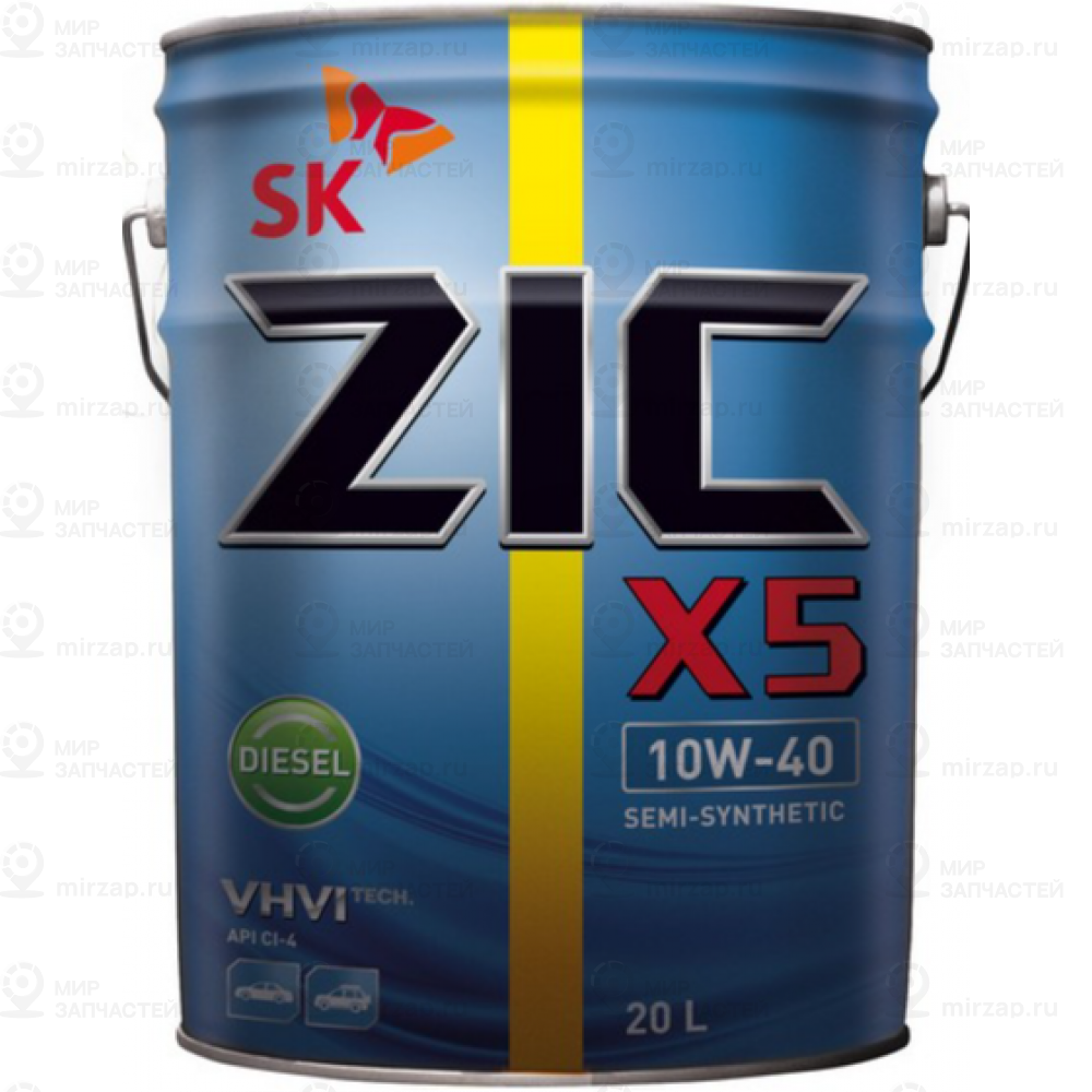 Zic X5 Diesel 10W40 (20L)_Масло Мотор.!П/Синт\Api Ci-4/Sl, Acea E7, A3/B3,A3/B4, ZIC 192660