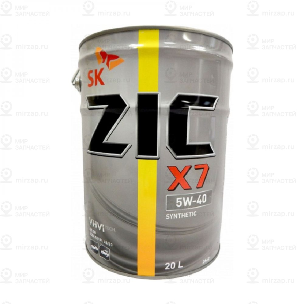 Zic X7 5W40 (20L)_Масло Моторное!Синт.\Api Sn, Acea A3/B4 A3/B3, Mb229.5, Vw 502 ZIC 192662