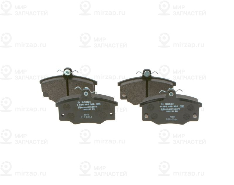 Комплект тормозных колодок, дисковый тормоз BOSCH 0986468380