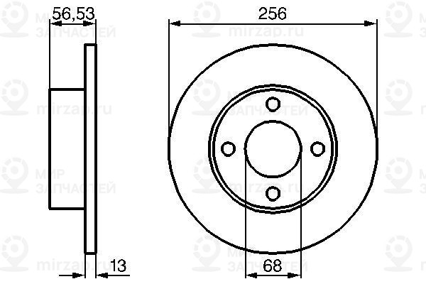 Тормозной диск BOSCH 0986478130