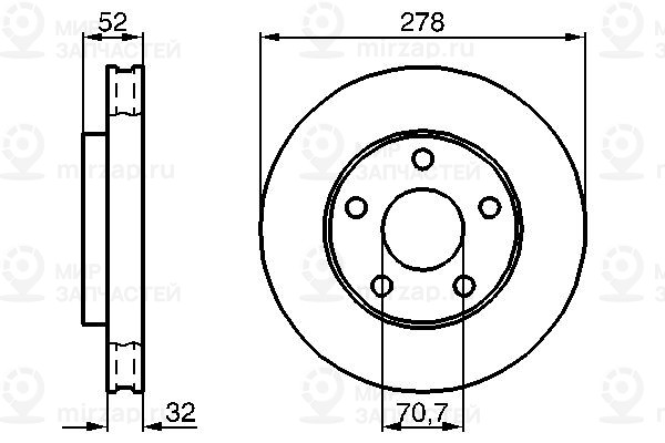Тормозной диск BOSCH 0986478486
