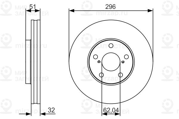 Тормозной диск BOSCH 0986479R20
