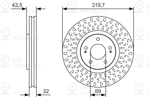 Тормозной диск BOSCH 0986479T01