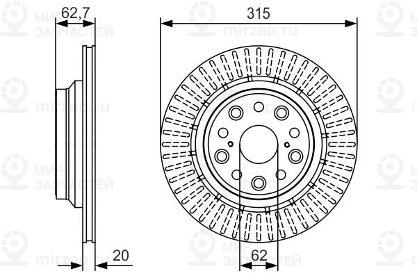 Тормозной диск BOSCH 0986479T06