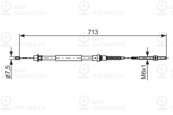 Тросик, cтояночный тормоз BOSCH 1987477594